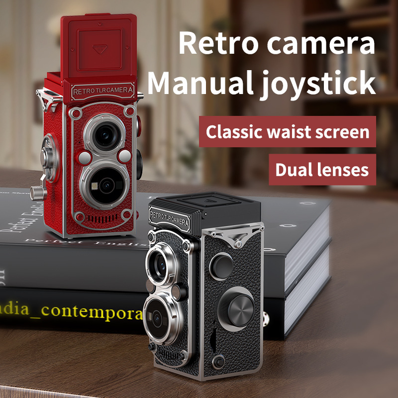 Retro Double-Lens Reflex Camera Manual Joystick Simulation CCD Mini Camera