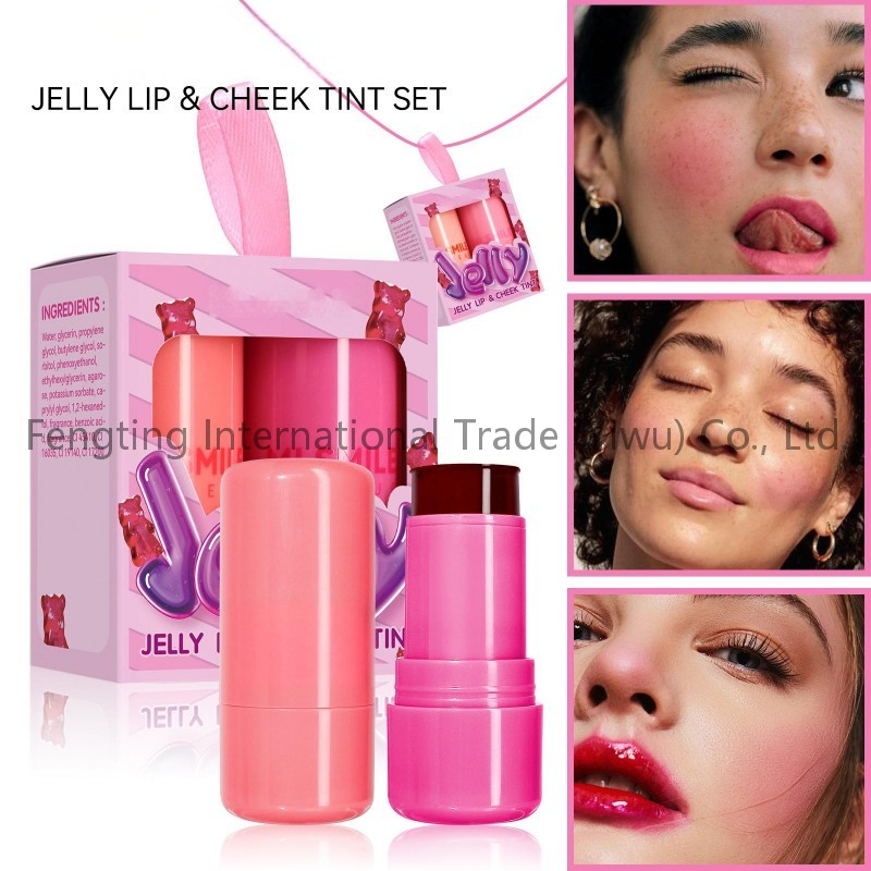 Custom Logo Jelly Stick Blush Tint for Lip and Cheek Aloe Material Cooling Water Jelly Blush Tints