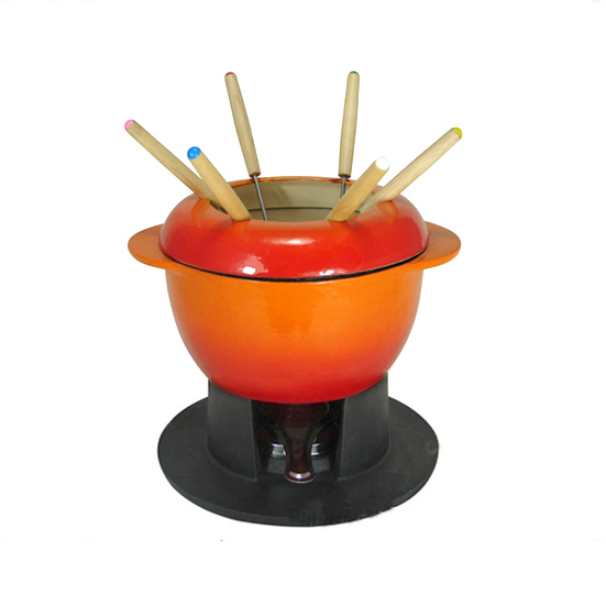 16.7cm Enamel Cast Iron Cookware Cast Iron Fondue Manufacturer From China Fondue