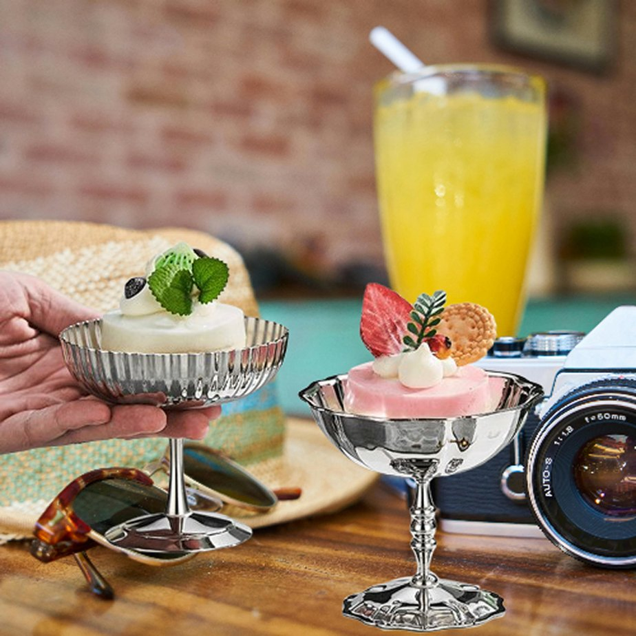 Elegant 304 Stainless Steel Teapot and Fruit Serving Set