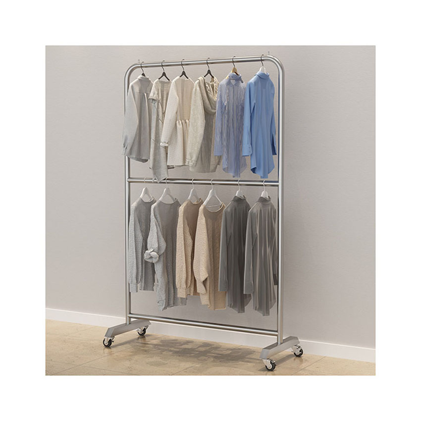 Aluminum Wire Coat Hanger Small Corner Organizer Boutique Plastic Baby Indoor Bedroom Clothes Drying Rack