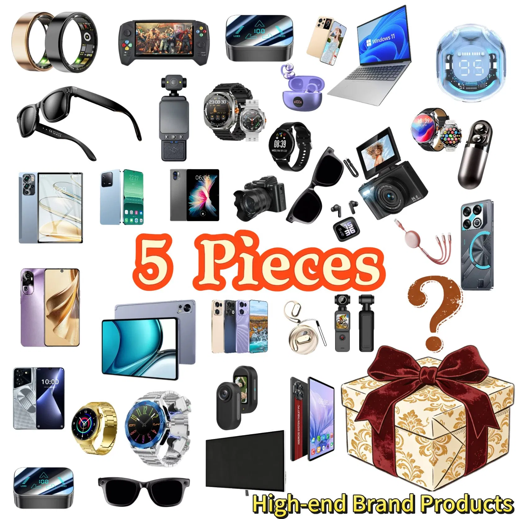 Mystery Box 100% Mobile Phone High Value Tablet Laptop Smart Phone 5g Watch Earphone Wholesale 5 Pieces Surprise Blind Gift