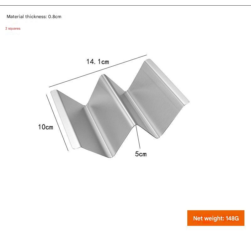 Siver Taco Holder Stand 430 Stainless Steel Japanese Sushi Hand Roll Serving Wavy-Shaped Metal Tray