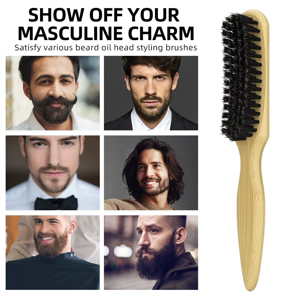 1PCS Beard Brush Beard Straightener with Premium Wood Handle Salon Beard Brush