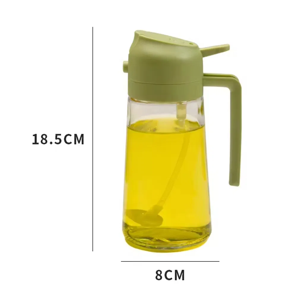 Glass Oil Spray Bottle Spray Dual-Purpose Integrated Oil Pot Kitchen Household Sauce Vinegar Seasoning Bottle Glass