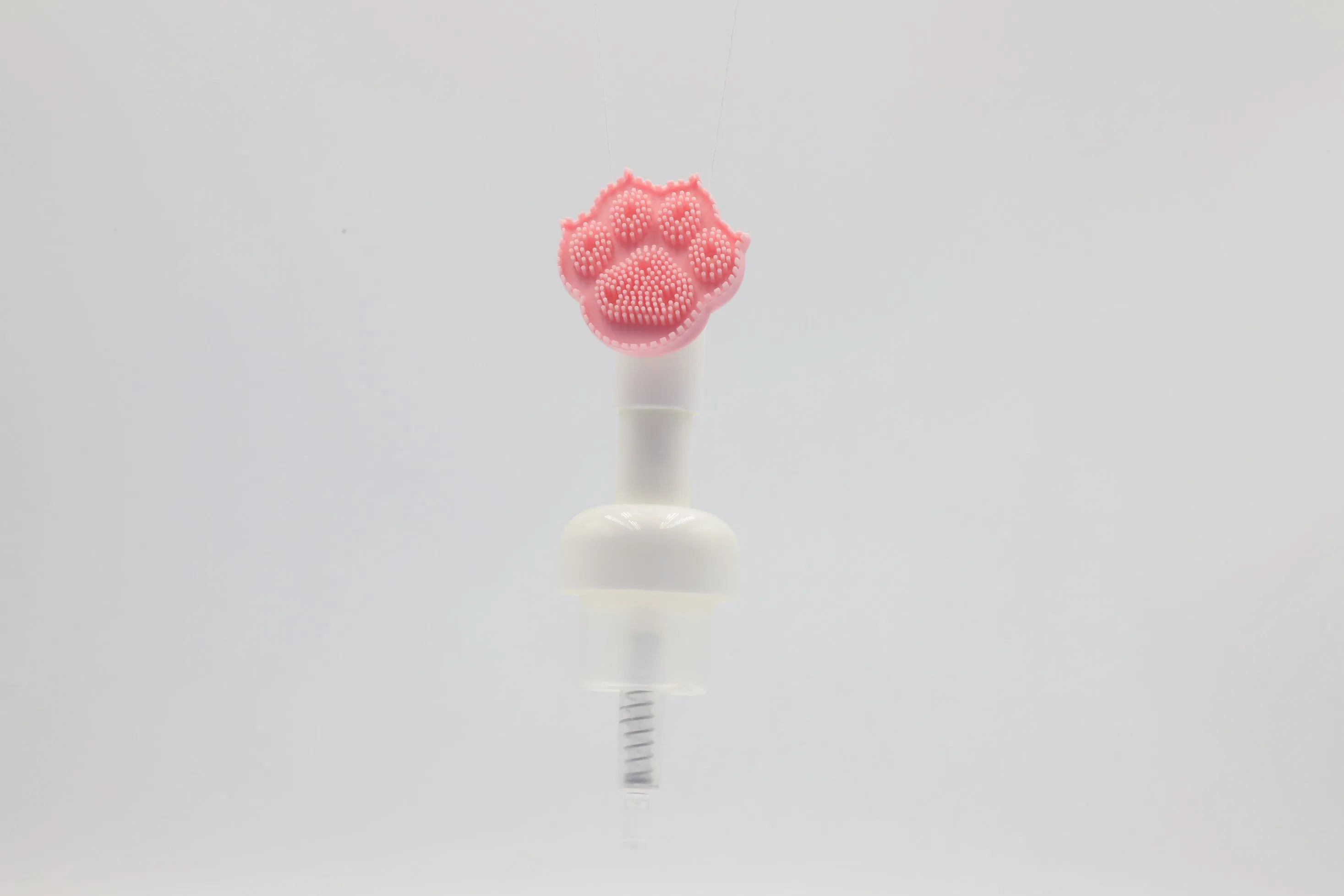 Paw Shape Mousse Foam Pump Soap Dispenser for Hand Clean with Soft Silicone Brush