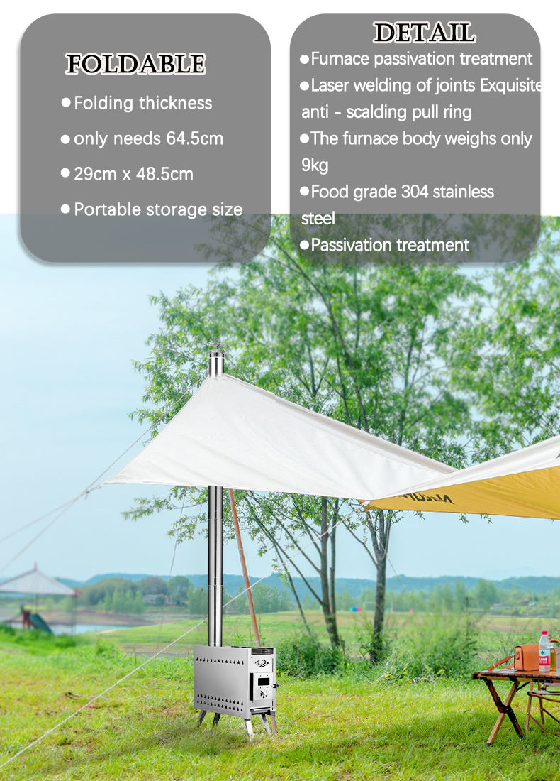 Modern Design Wood Burning Stove with Dry Steam Function Factory Supply at Favorable Price for Indoor Sauna Outdoor Camping Tent