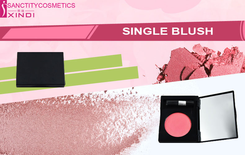 Single Shade Blush Compact Powder Makeup Blush with Mirror