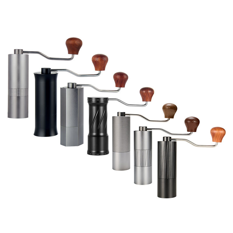 Al-Alloy Body 420 Stainless Steel Burr Homeuse Foldable Handle Manual Coffee Grinder