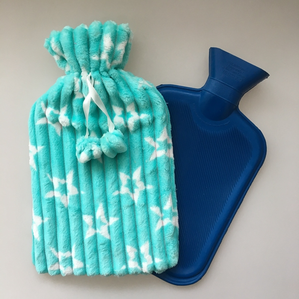 Skyblue Strip Flannel Hot Water Bottle Cover