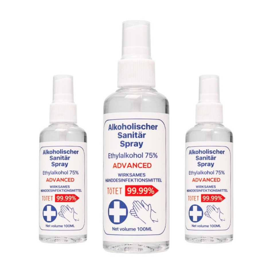 Family Size 75% Alcohol Hand Sanitizer Spray 100ml Anti Grems 485ml