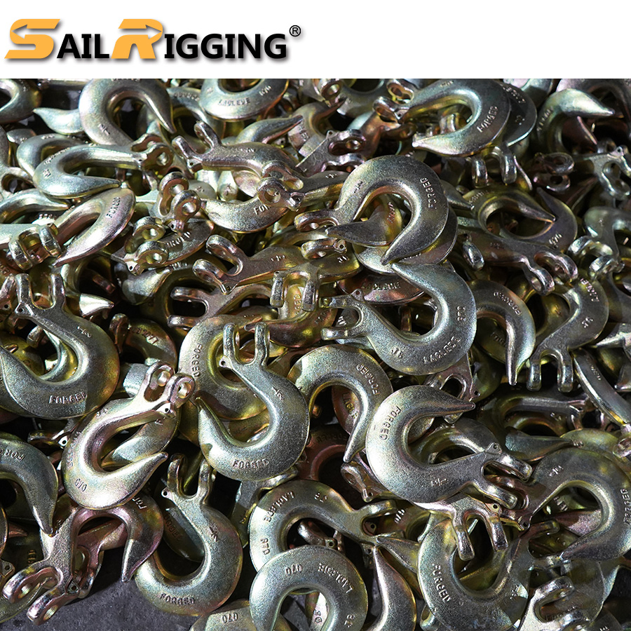 Lifting Hooks Galvanized G43 Grab Hook Forged Carbon Steel Chain Hook 3/8in