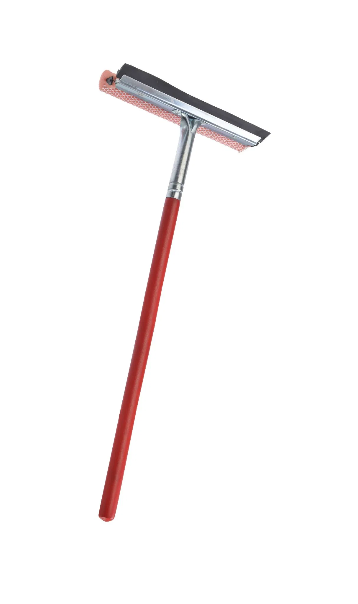Window Squeegee and Windshield Cleaning Sponge and Rubber Squeege with Wooden Handle for Tough Clean 10"