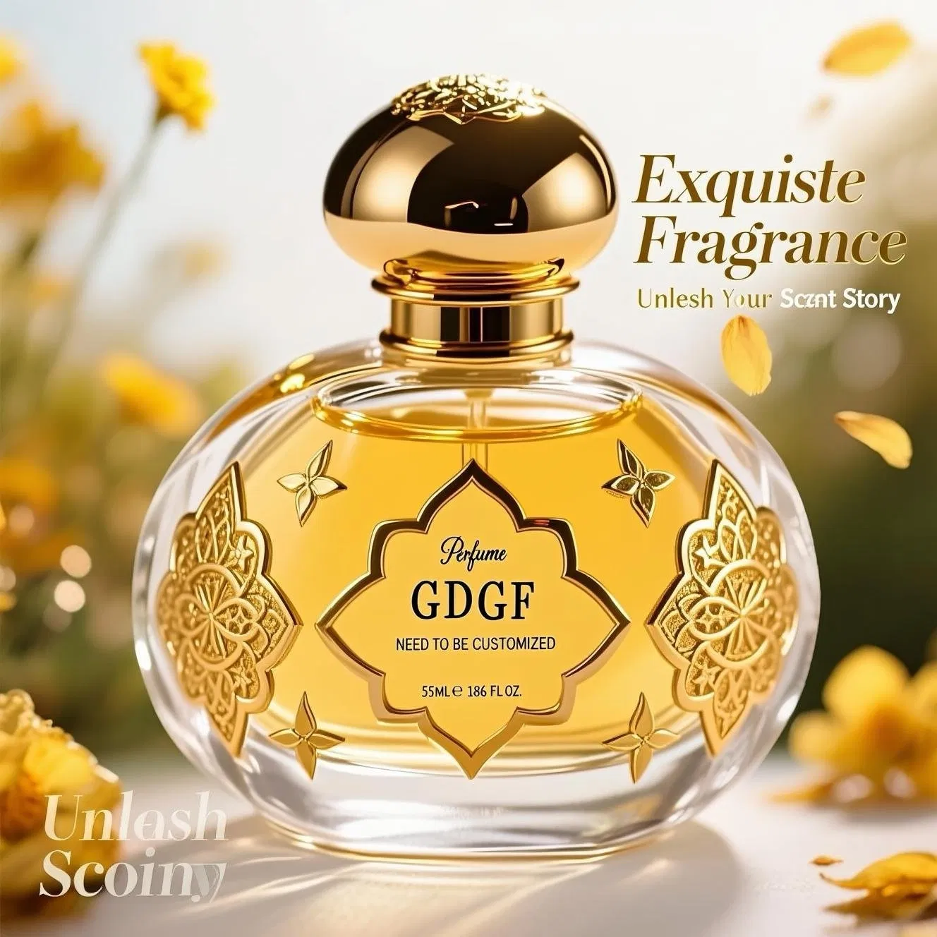 Custom Luxury Arabic Style Gold Perfume 100ml Men's and Women's Perfume