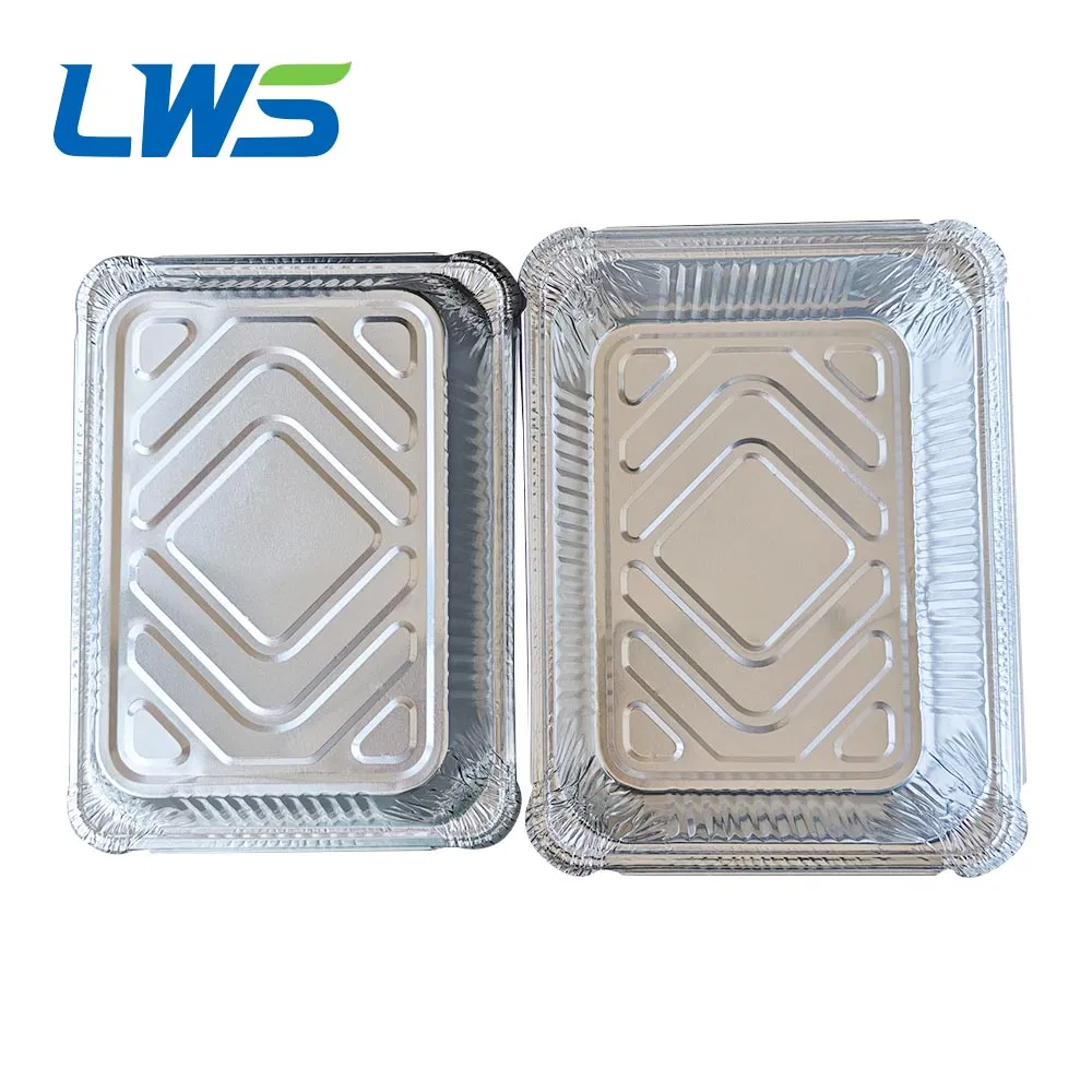 Disposable Aluminium Cooking Container Takeaway Tin Foil Food Tray with Lid