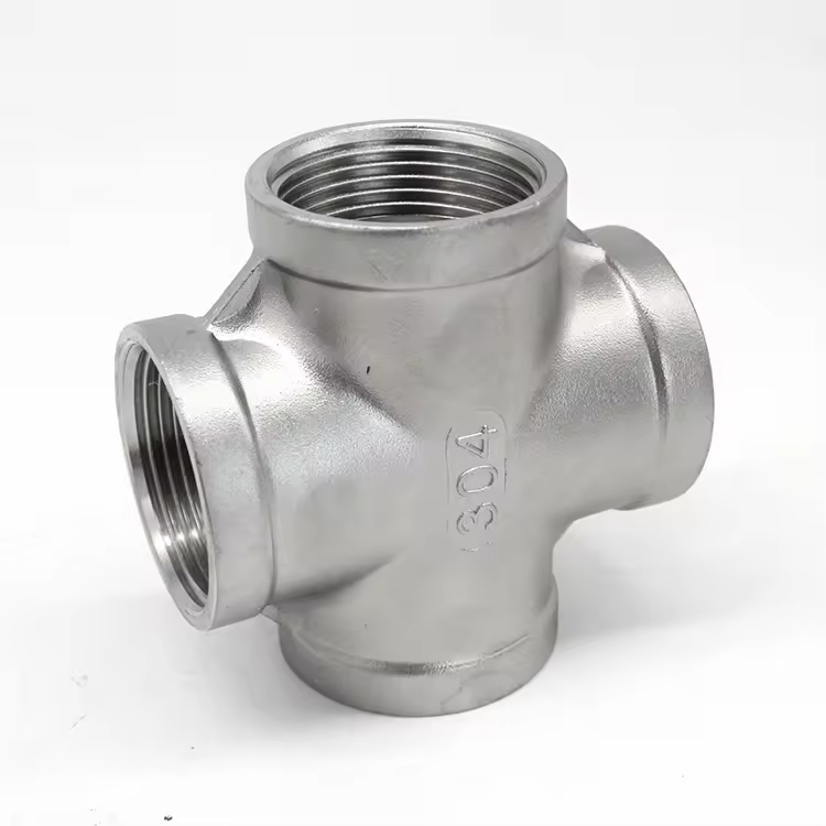 SS304 OEM Customizable Standard Thin-Wall Precision Casting Threaded Cross