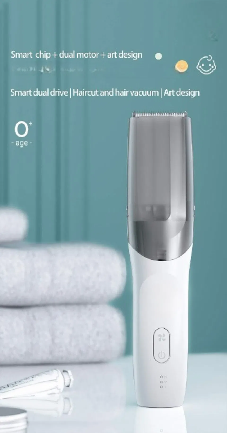 High Quality Baby Care Waterproof Hair Trimmer Vacuum Ultra Quiet Hair Clipper