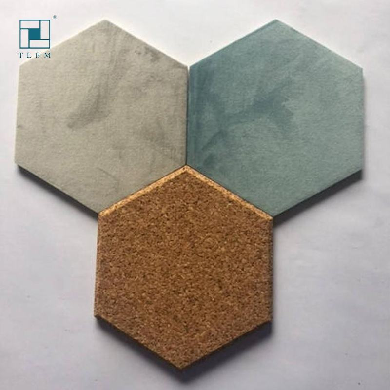 Beveled Edge Decor Felt Sound Proof Padding Wall Tiles Polyester Fiber Hexagon Acoustic Panels