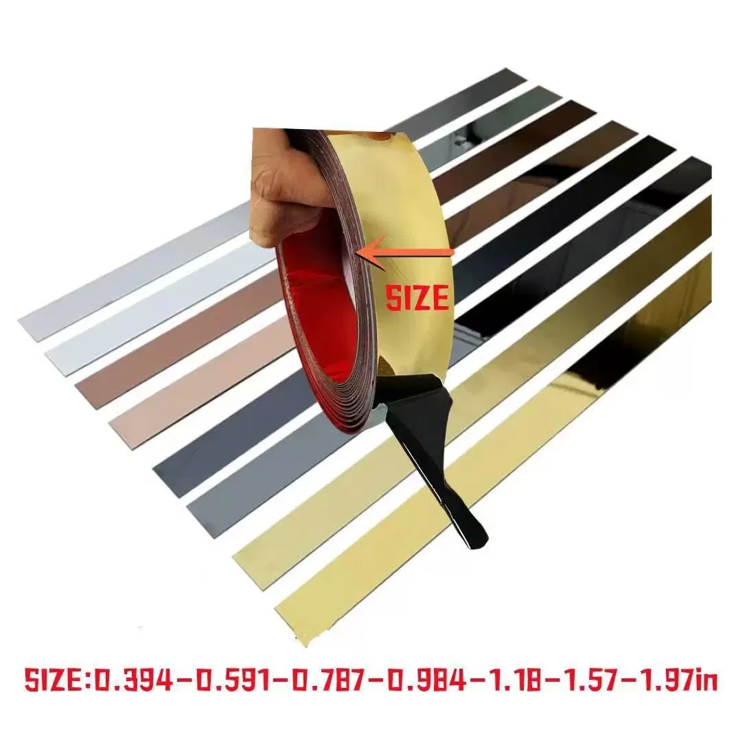 20mm Premium Self-Adhesive High-Tack for Wall Decoration Stainless Steel Flat Strips Trim