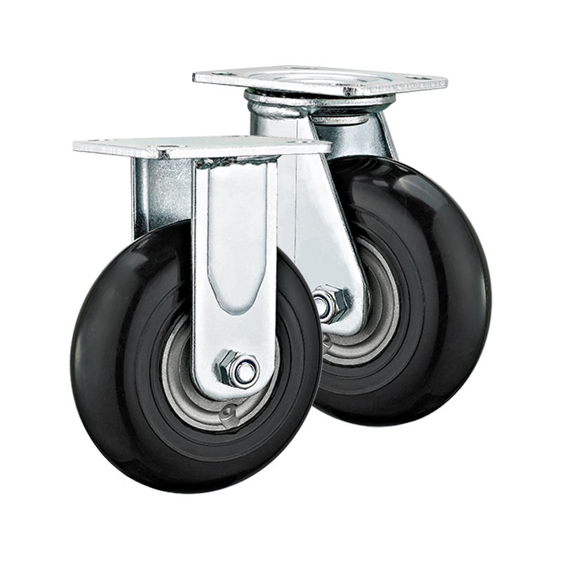 5"6"8" Heavy Duty Swivel Hand Trolley Wheel Castors High Elastic Rubber Wheels Industrial Casters