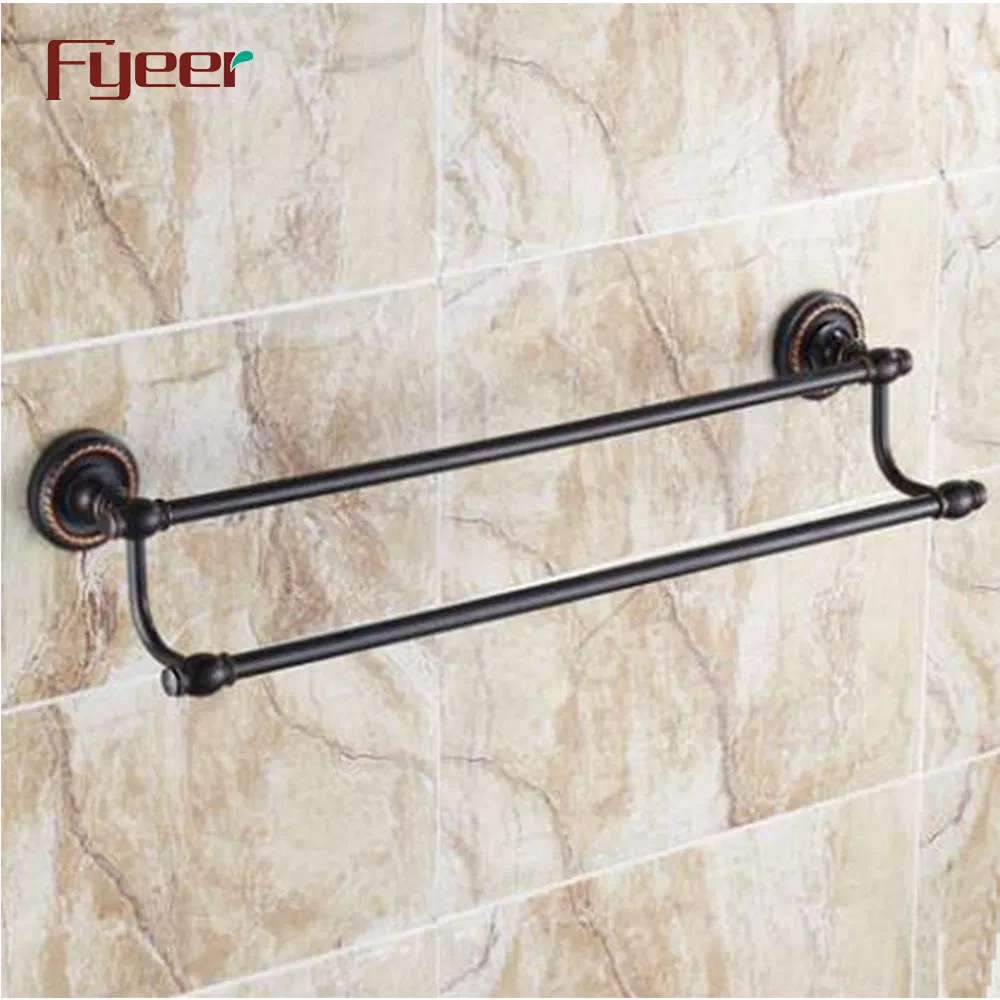 Двойной полотенцедержатель Fyeer Black Series, латунь