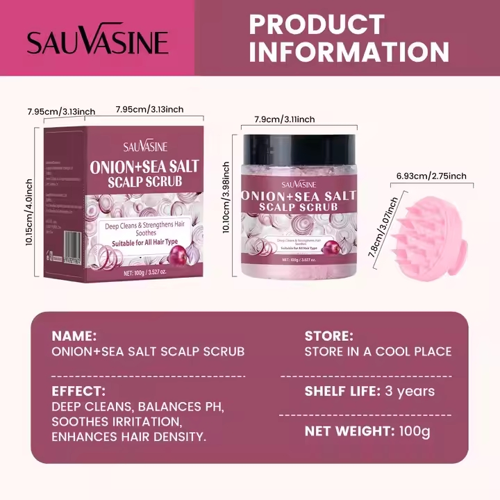 New Product Scalp Scrub Onion Sea Salt 100g for Hair