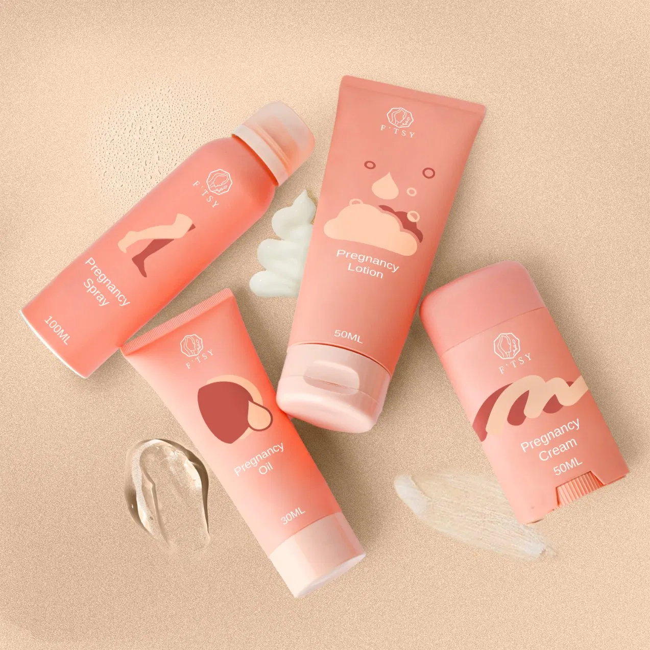 Custom Logo Pregnancy Must-Haves Body Care Sets Soften and Smooth Skin Remove Stretch Marks Pregnancy Gift Set