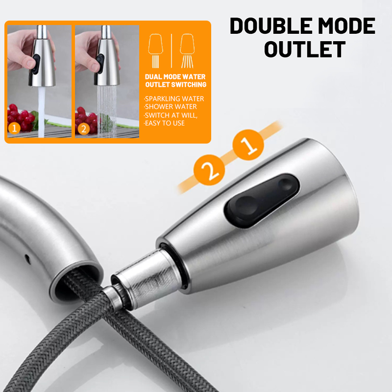 Sleek Pull-out Faucet for Effortless Kitchen Cleanup and Cooking