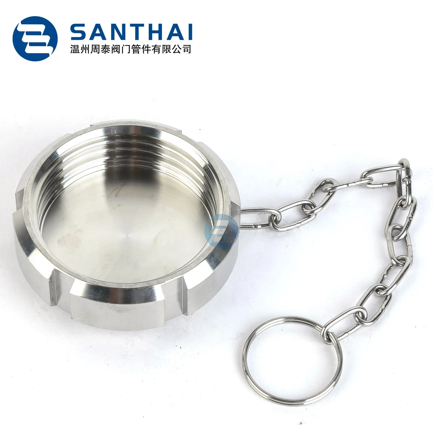 Santhai 304/316L Stainless Steel Inner Thread Blind Tube End Cap with Chain