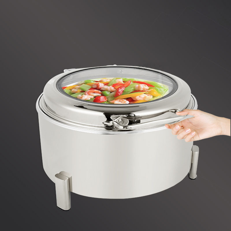 6L Stainless Steel Buffet Hotel Breakfast Heating Round Chafing Dish