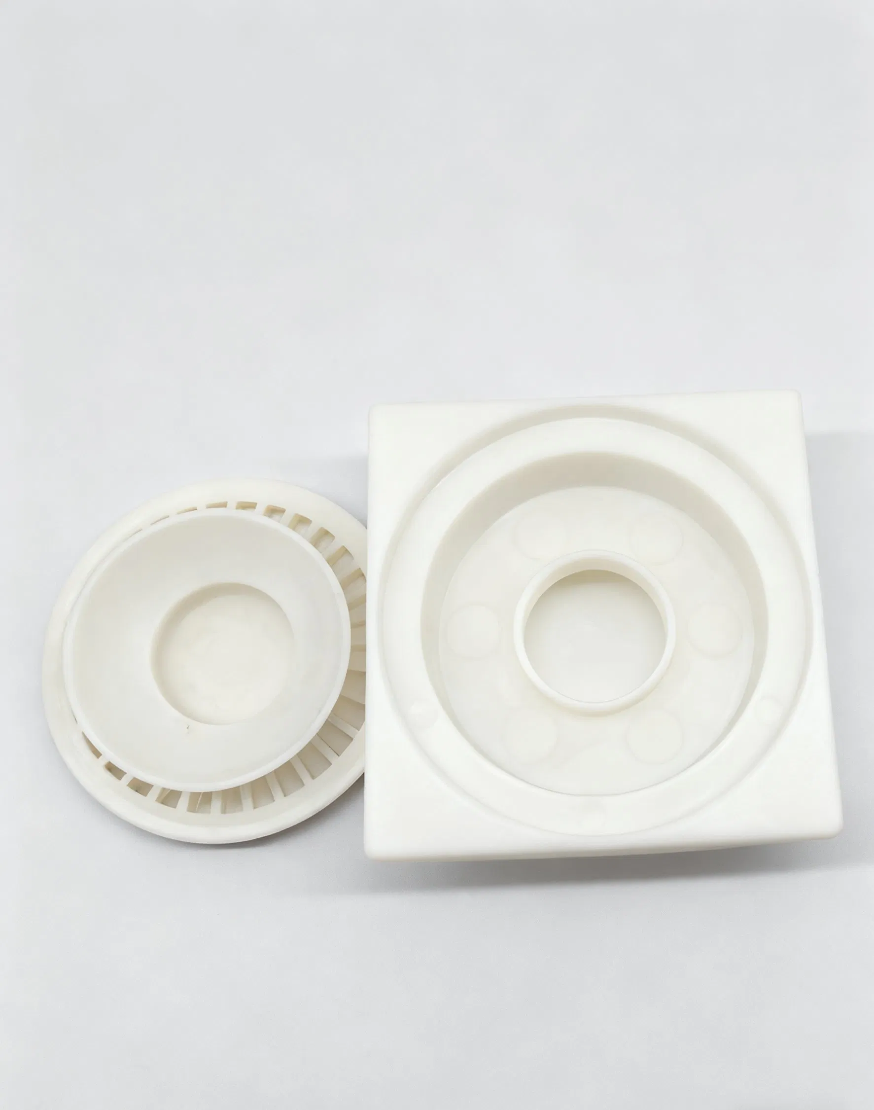 Square Plastic White Floor Drain for Bathroom-Quick Drainage & Odor-Proof