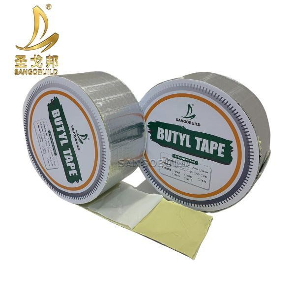 Self-Adhesive Butyl Tape Waterproof Stop Leak Seal High Temperature Aluminum Foil Butyl Rubber Roofing Tape for Roof Repair