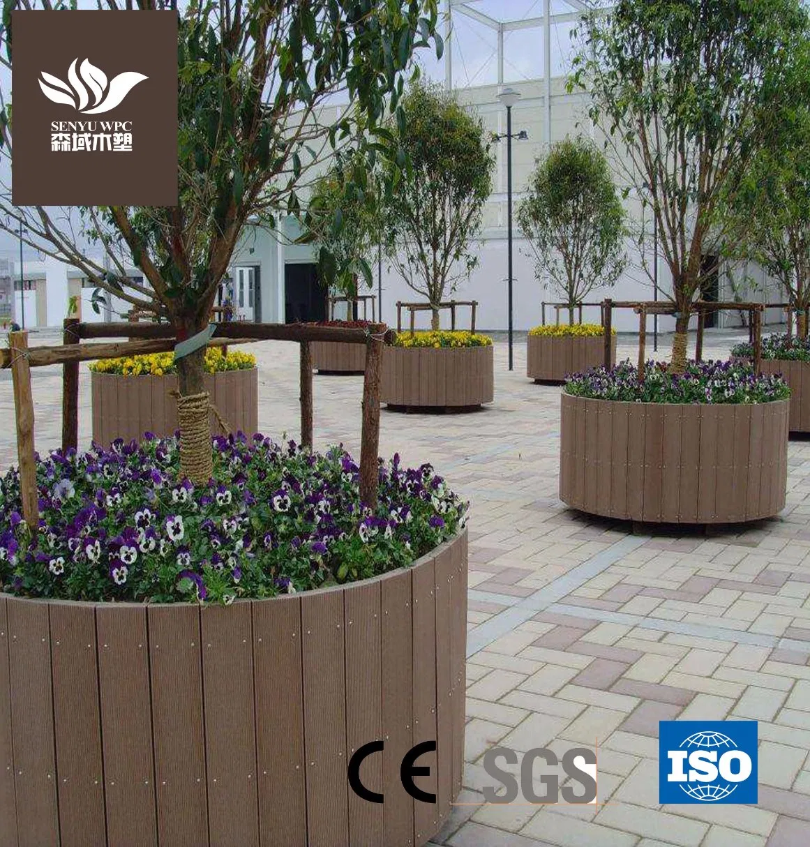 Легкий и прочный цветочный горшок из WPC