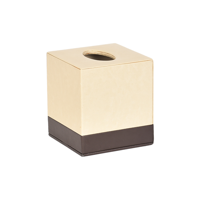 Custom Logo Hotel PU Leather Tissue Paper Box Holder