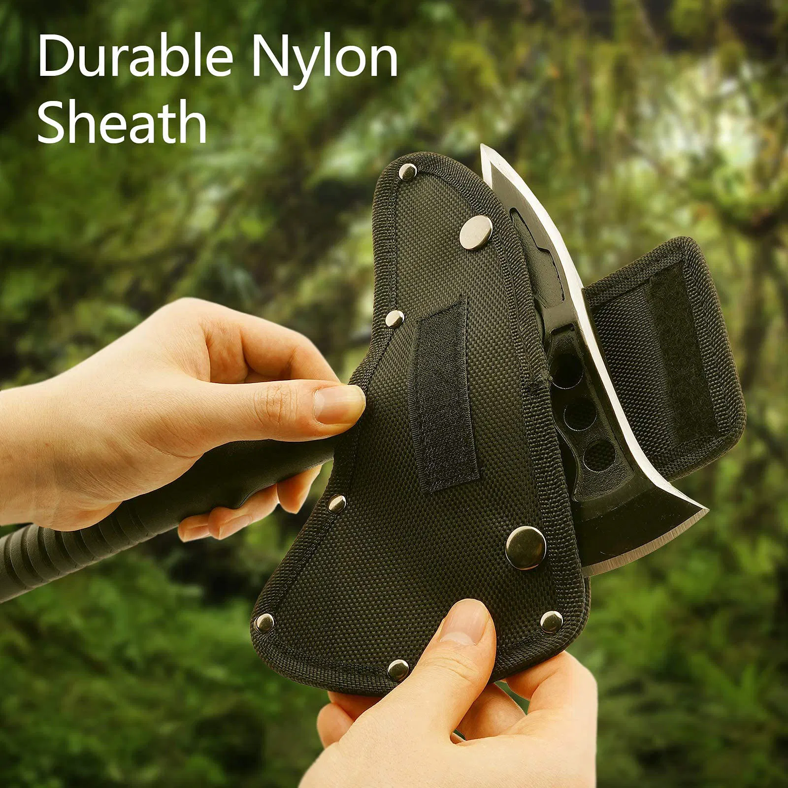 Camping Axe Survival Throwing Hatchet with Sheath Tactical Tomahawk with Spike