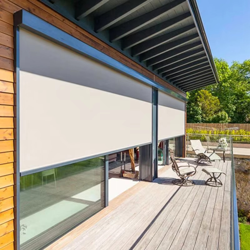 Hot Selling Customized Patio Motorized Roller Zip Screen Blinds for Pergola