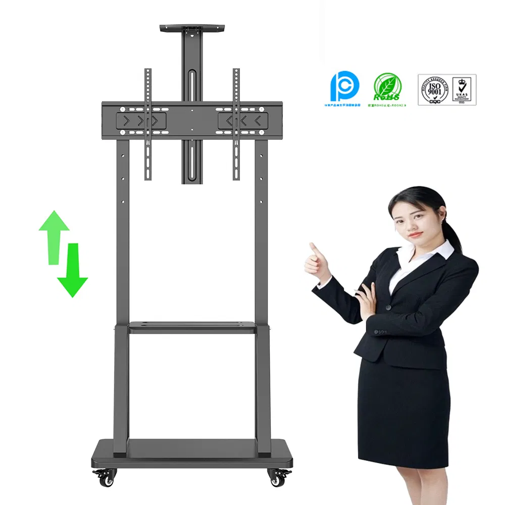 TV Cart Rolling Stand for 32-70 Inch Televisions, Adjustable Design