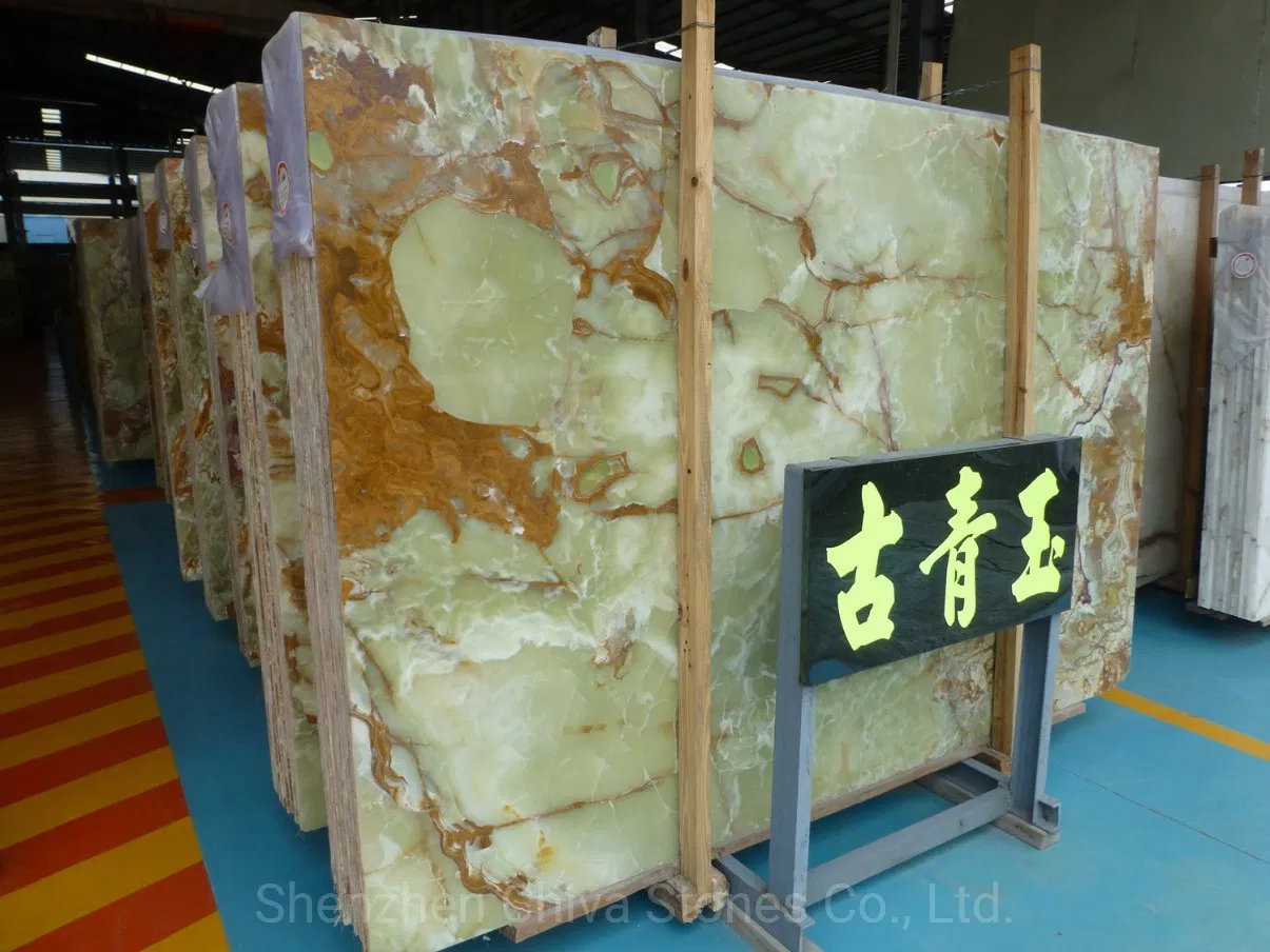 Interior Decoration Clear/Transparent Marble Green/Onyx/Jade Backlight Illuminated Wall Slab Tiles