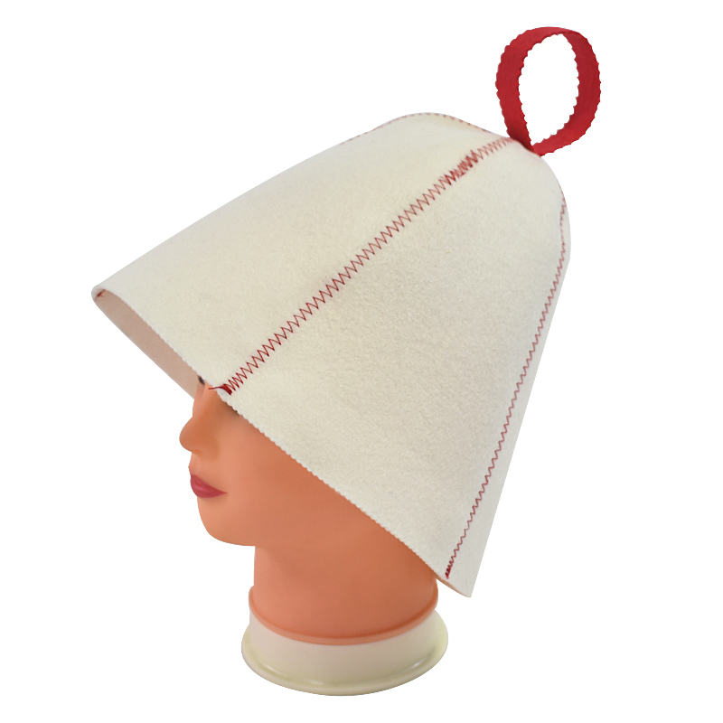 Durable Wool Felt Headwear for Sauna 2mm Thermal Protection, Hypoallergenic Design