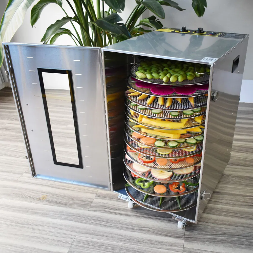 Full Automatic Rotary Food Vegetable Dryer Electric Fruit Dehydrator with 16 Trays