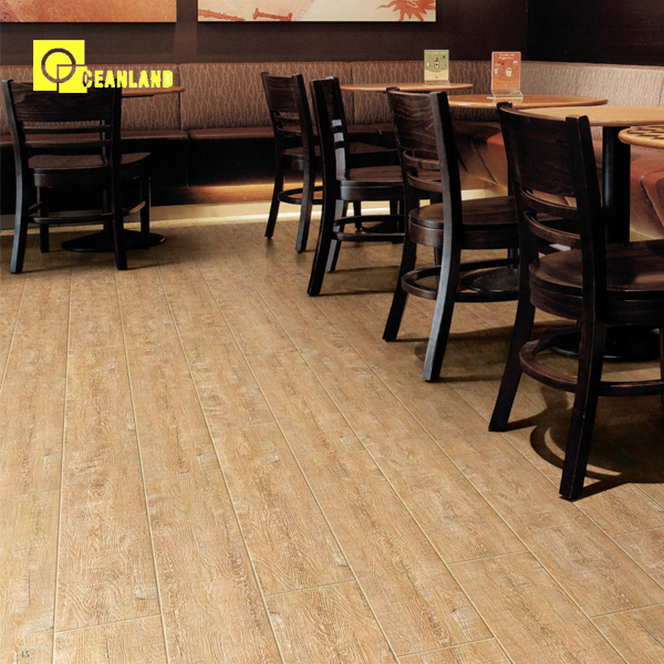 Vitrified Wooden Finished Ceramic Tiles for Cafe Floor