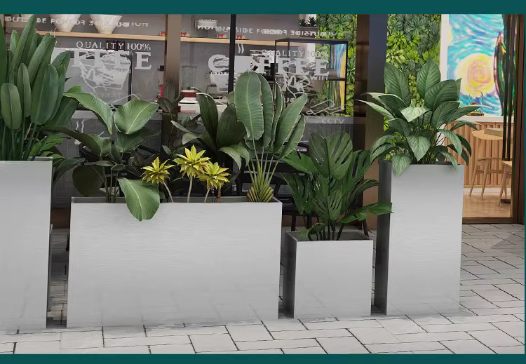 Factory Price Custom Outdoor Metal Square Pot Flower Bed