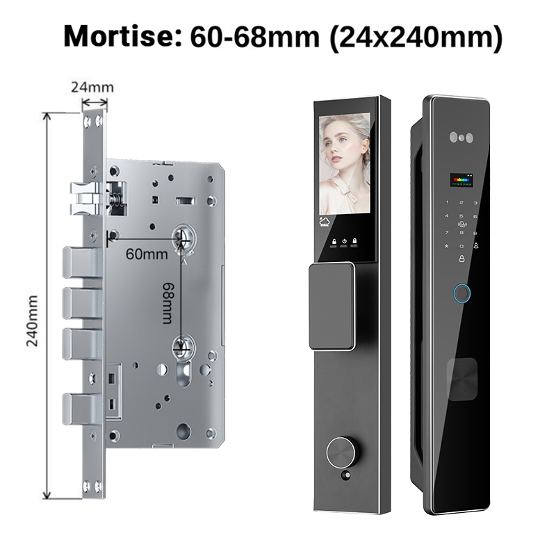 High Quality New Technology Tuya 3D Face Recognition Smart Door Lock with Camera and Fingerprint