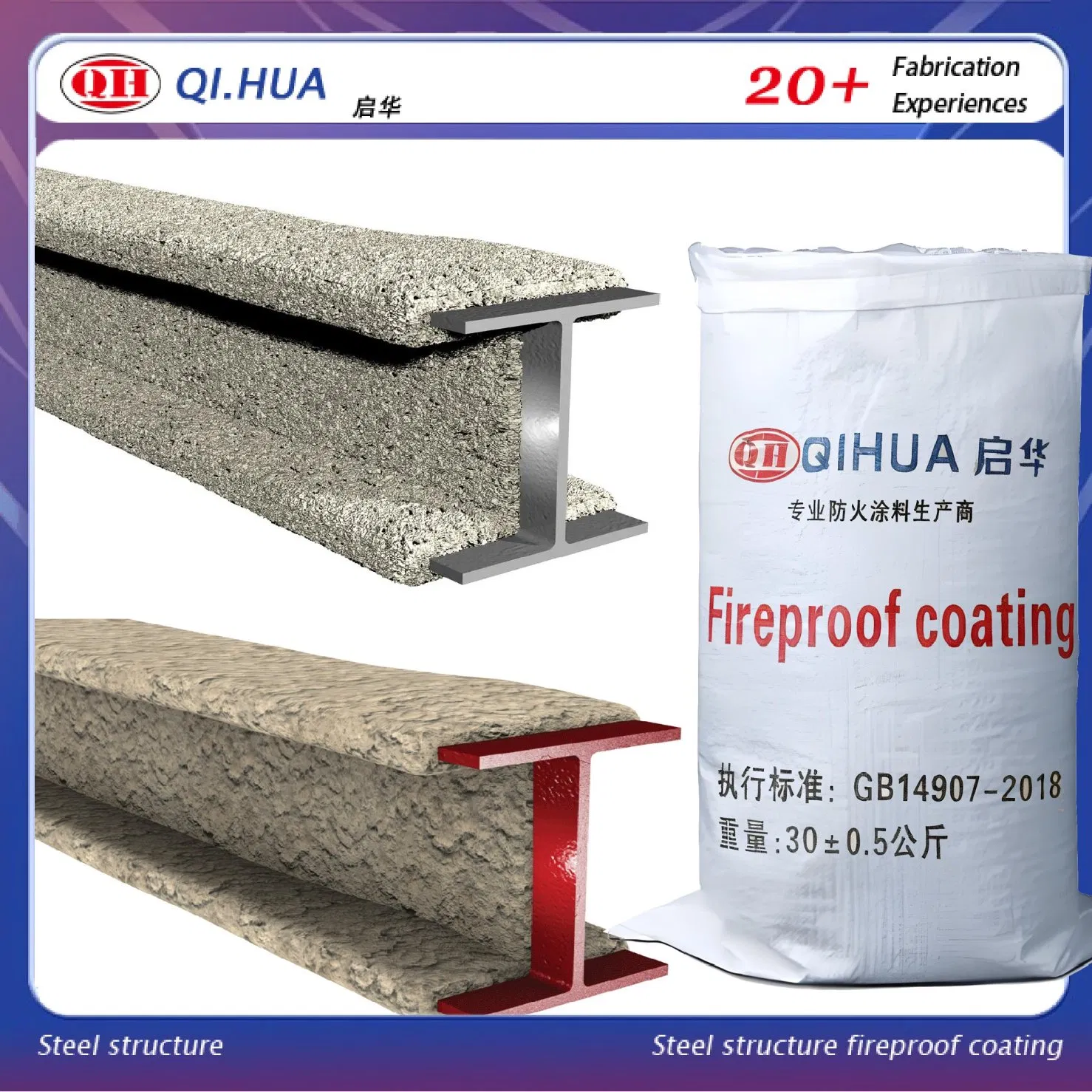 Non-Toxic Cost-Effective Indoor Non-Intumescent Thick Film Fireproof Coating for Steel Structure