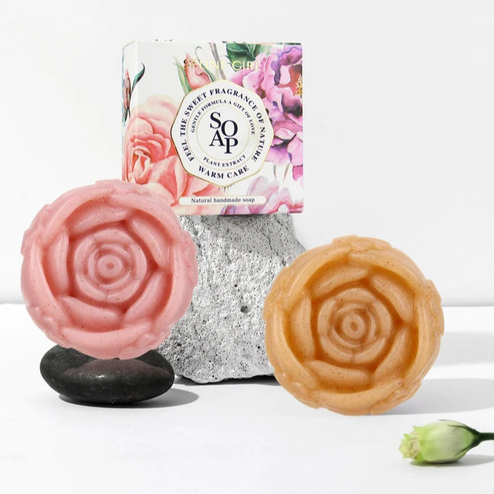 Seline Girl 80g 4 Styles Flower Essential Oil Handmade Soap
