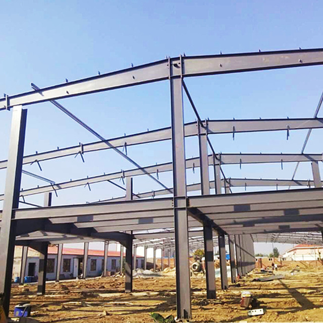 H Column Wind-Resistant Widely Garden Large-Span Storage Metal Standard Roofing Steel Structure Shed for Warehouse Workshop Hangar Building
