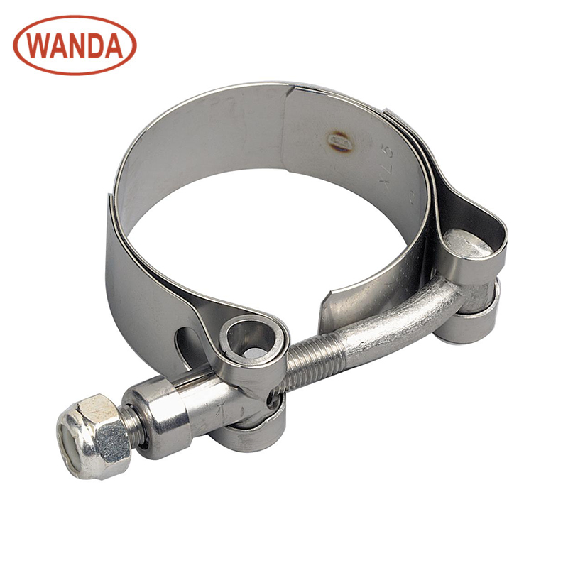 China Manufacture 304 Stainless Steel T Bolt Strong Throat Hoop European Style Hose Clamps