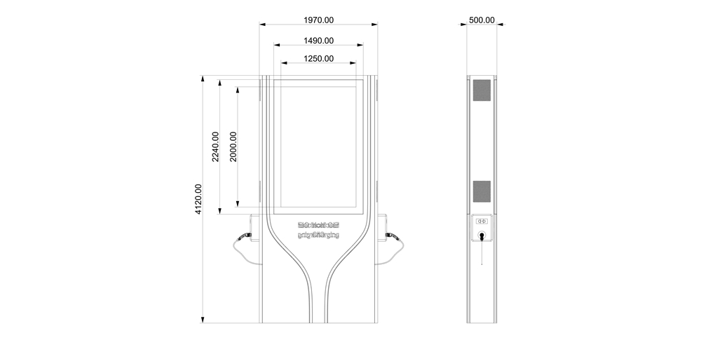 Shopping Mall Digital Video Advertising P4 Full Color LED Screen Light Box with EV Charger