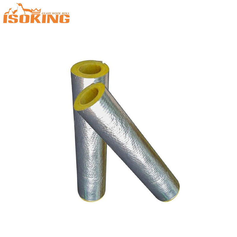 Isoking Pipe Insulation Inner Dia40mm Glass Wool Insulation Pipe for Duct
