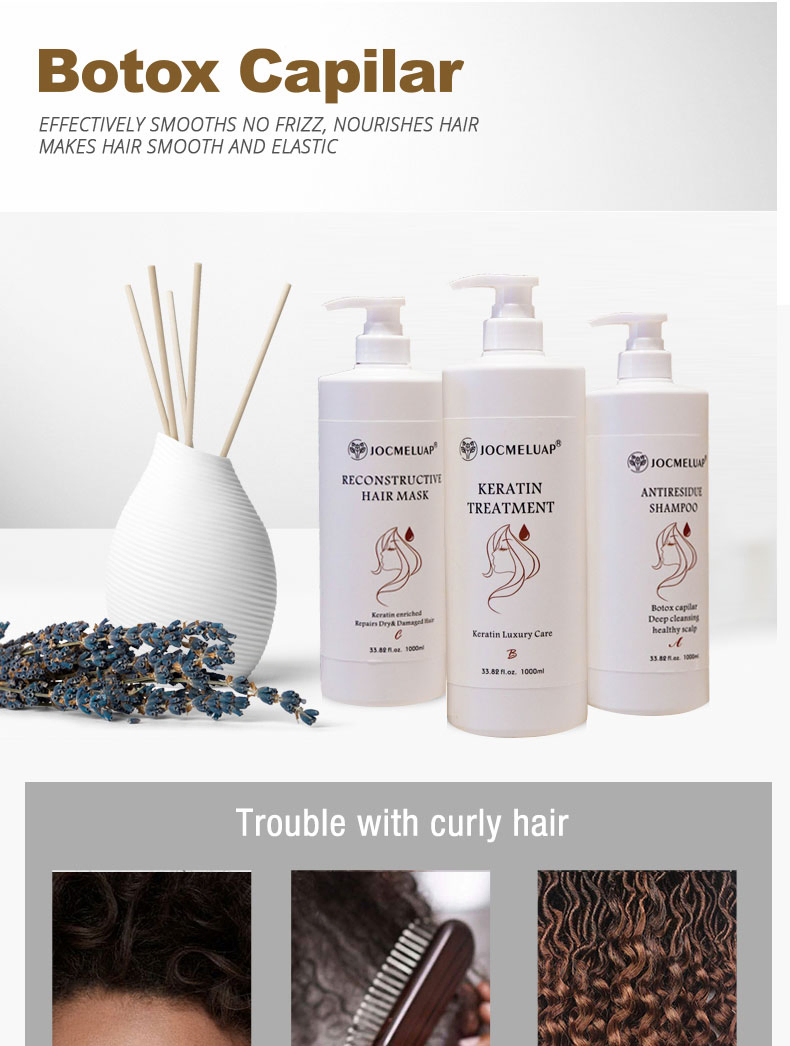 Wholesale Professional Salon Brazilian Keratin Hair Straightening Cream Hair Care 1000ml Protein Keratin Treatment Shampoo Mask for Damaged Hair